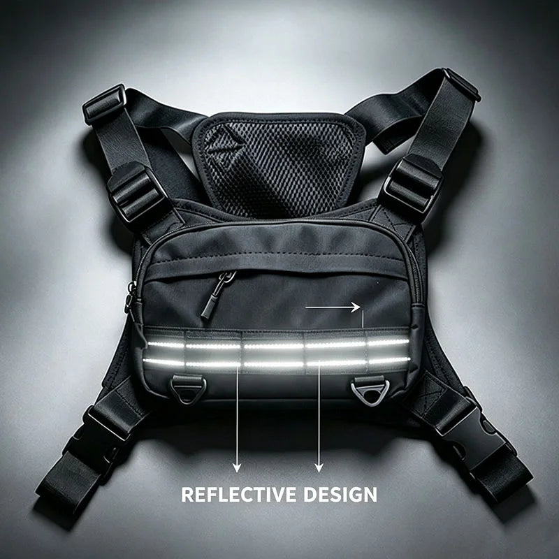 Outdoor Sport Chest Bag Unisex Cycling Bag Hiking Marathon Chest Rig Bag Lightweight Running Vest Backpack Travel Storage Pocket