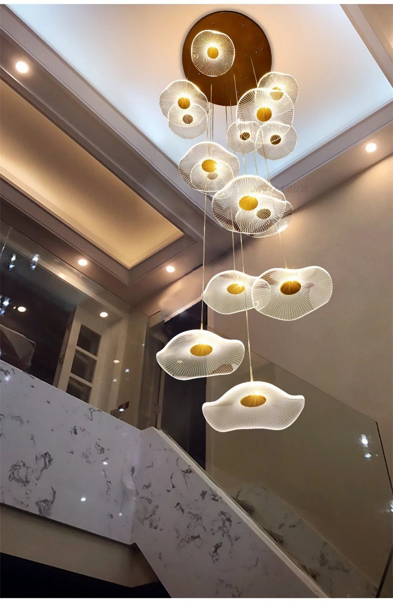 Modern LED Stair Chandeliers For Living Room Dining Room Pendant Lights Home Decoration Indoor Lamps  Hanging Lighting Fixtures