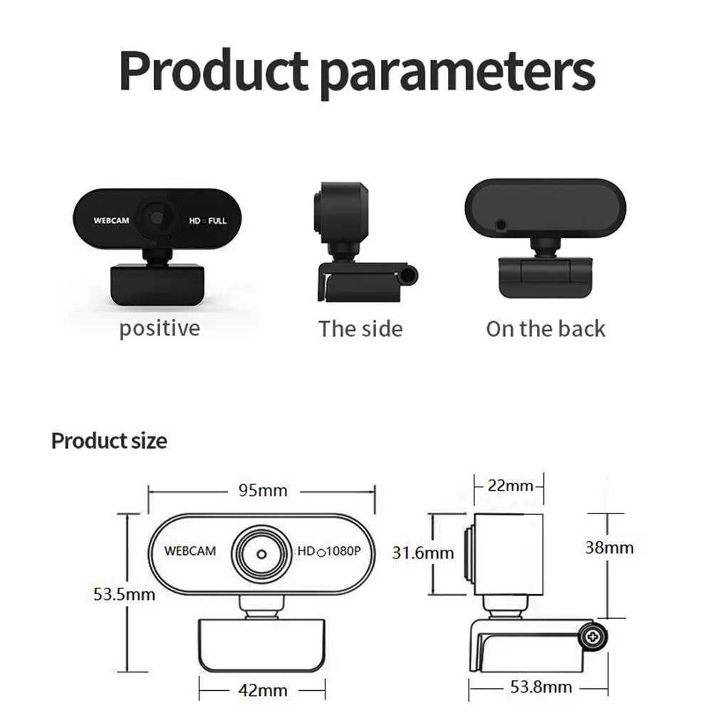 1080P/2K HD Webcam Plug and Play with Microphone USB Web Camera Autofocus Computer Web Camera for PC Laptop Video Conferencing