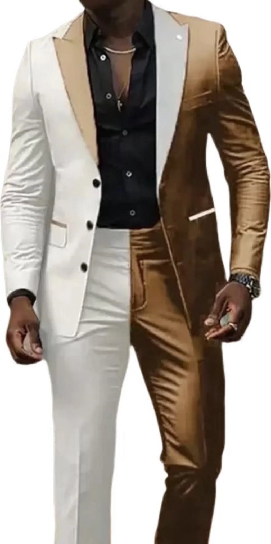 Two Color  Men's Suits 2 Pieces Blazer and Pants Set Single Breasted  Groomsmen Party