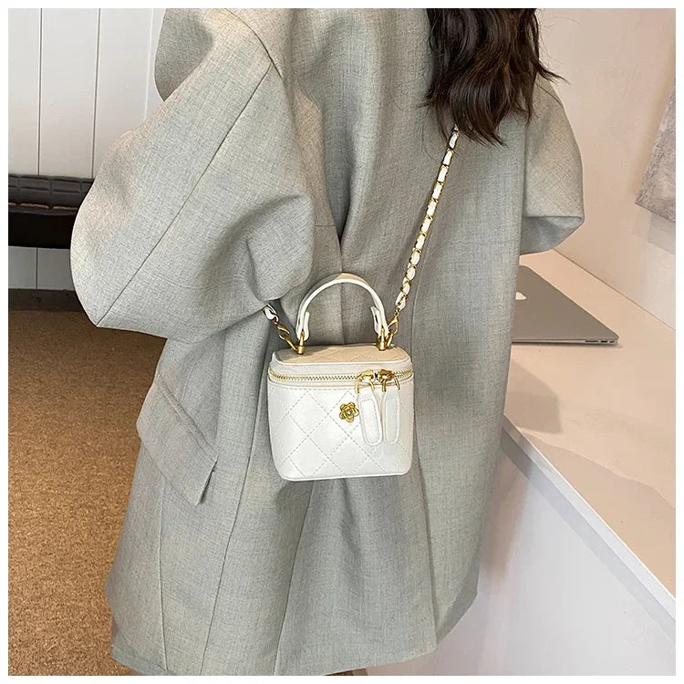 Mini Square Chains Handbag Thread Crossbody Bags Designer Box Bag with Short Handle Ladies High Quality Luxury Top-handle Bag