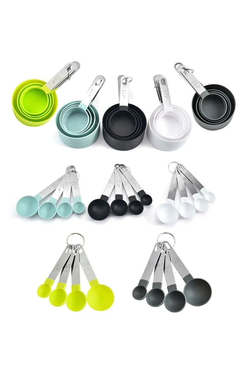 4pcs Kitchen Tools Measuring Spoons cups Set steel handleTeaspoon Coffee Sugar Scoop Cake Baking Cooking Gadgets