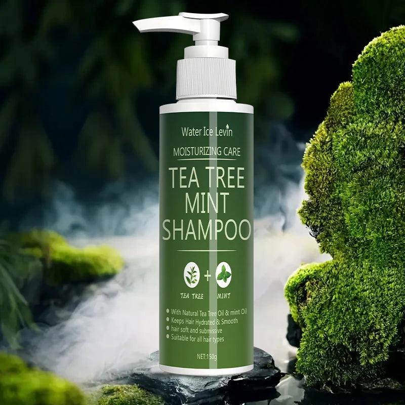 Tea Tree Mint Shampoo Natural Essence Revitalizes Hair. Dense Foam Cleansing. Strengthens. Smooths. Adds Volume Shine.
