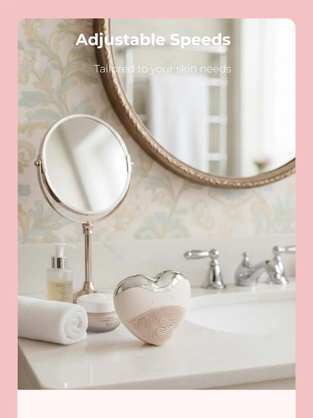 Heart-Shaped Rechargeable Waterproof Silicone Face Cleanser Festival Gift for her