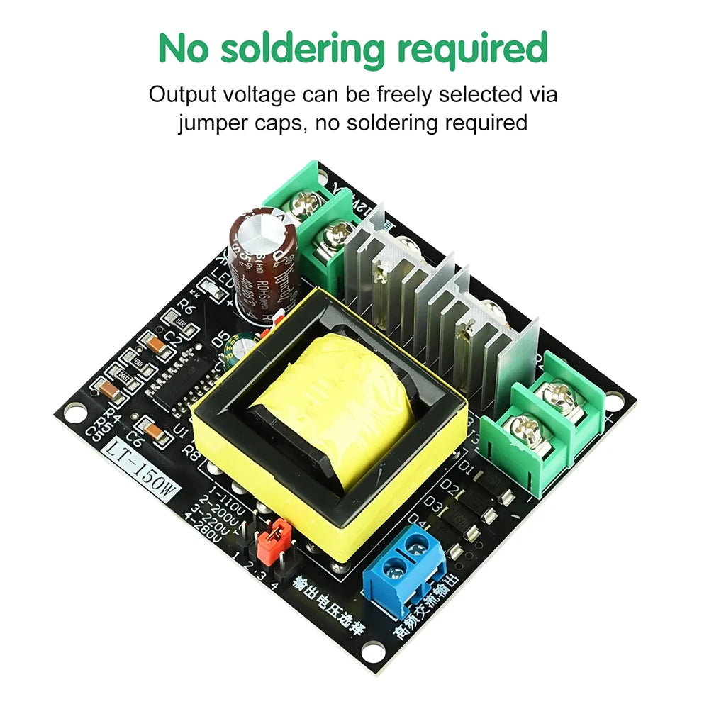 Inverter DC 12V to 110V 200V 220V 280V 150W DC-AC Module Inverse Converter Booster Module Voltage Power Regulator Power Supply