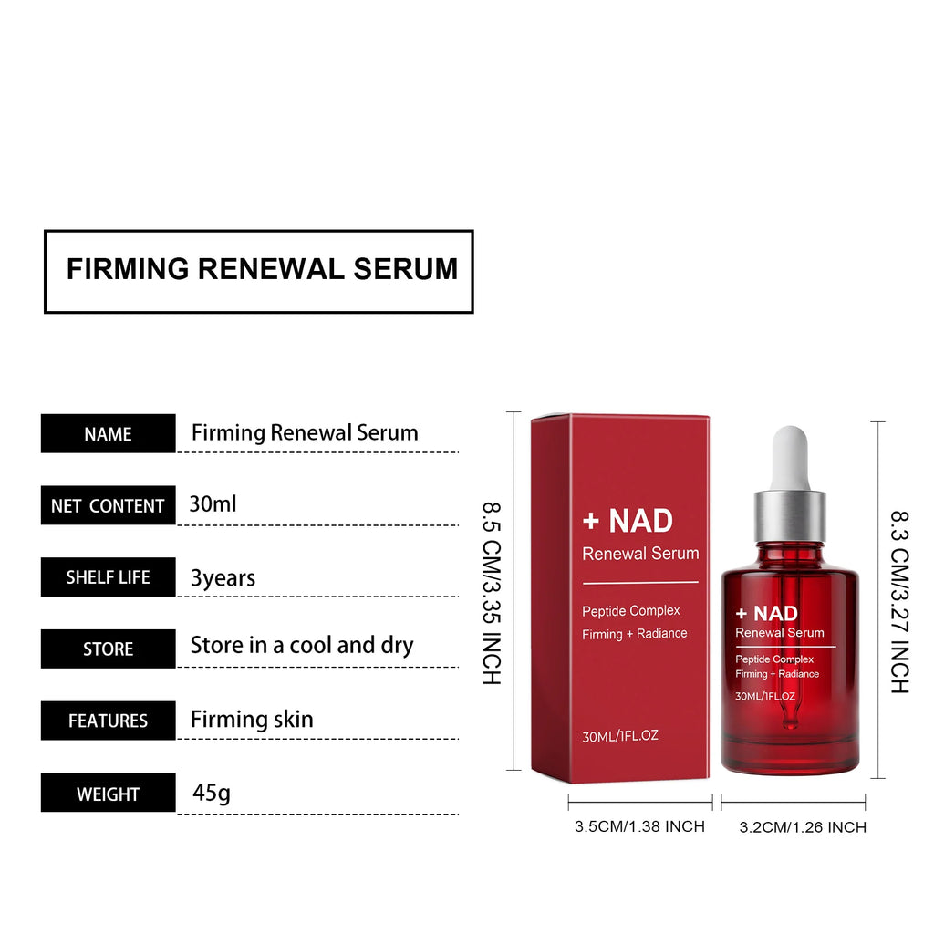 2Pcs  NAD+ Facial Firming&Reversing Serum for Face and Neck, Korean NAD Renewal Serum, Collagen Extract & Peptides Facial Serum, Anti-aging Reduces Wrinkles & Fine Lines, Looking Radiant Skin
