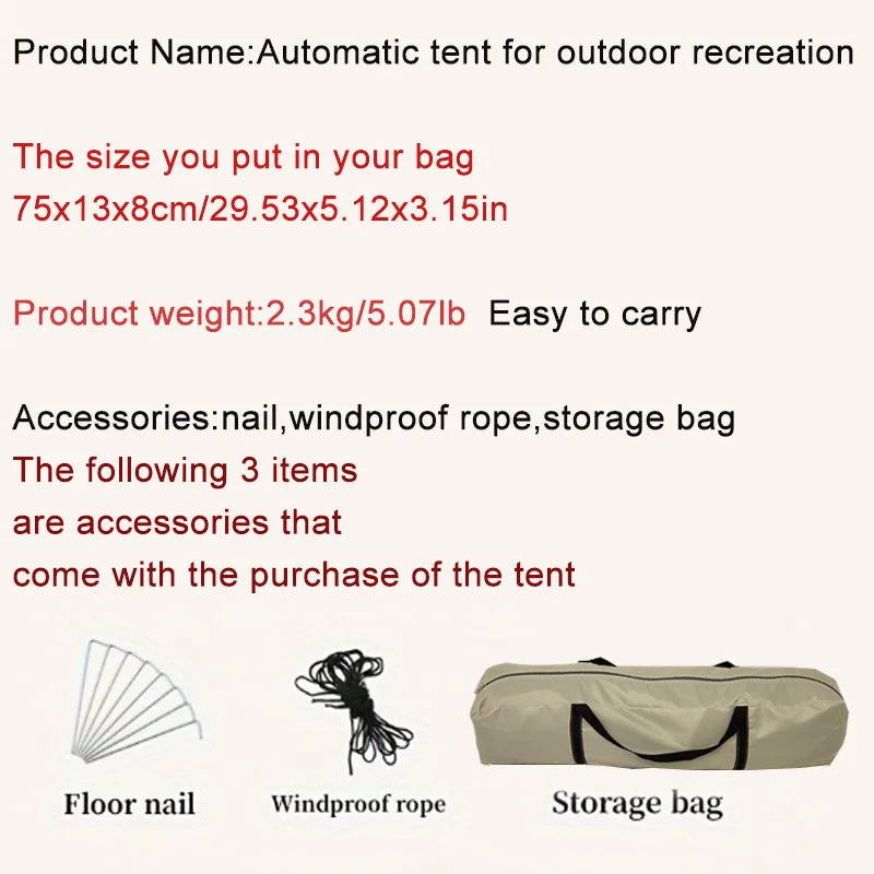 Outdoor Tent Camping Automatic Tent double-deck tents double door tent folding camping tent Beach tent Outdoor Fishing tent