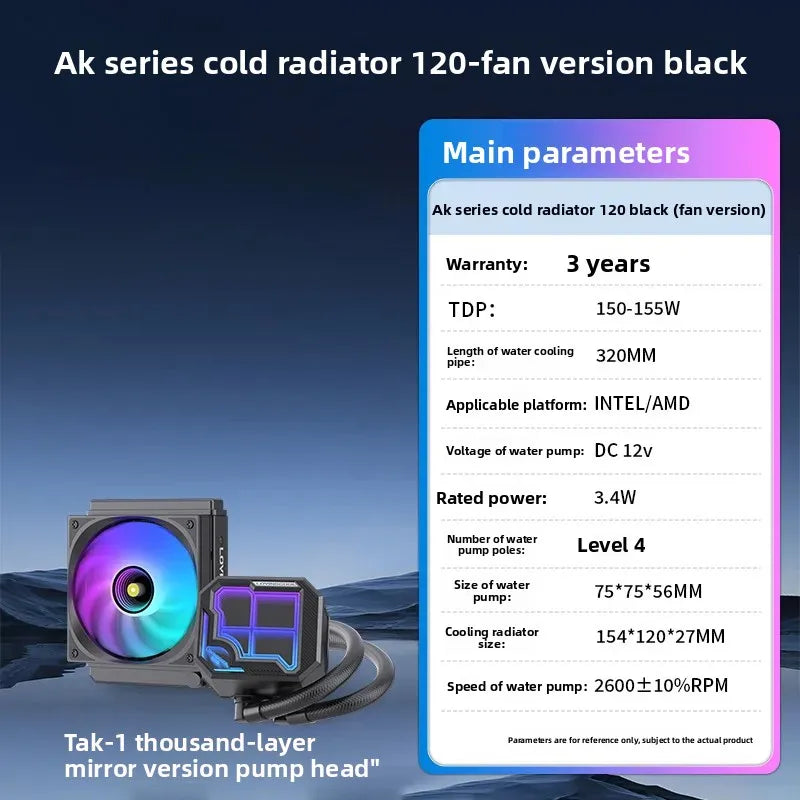 360 ARGB CPU Liquid Cooler with Segment Code Screen Temperature Display