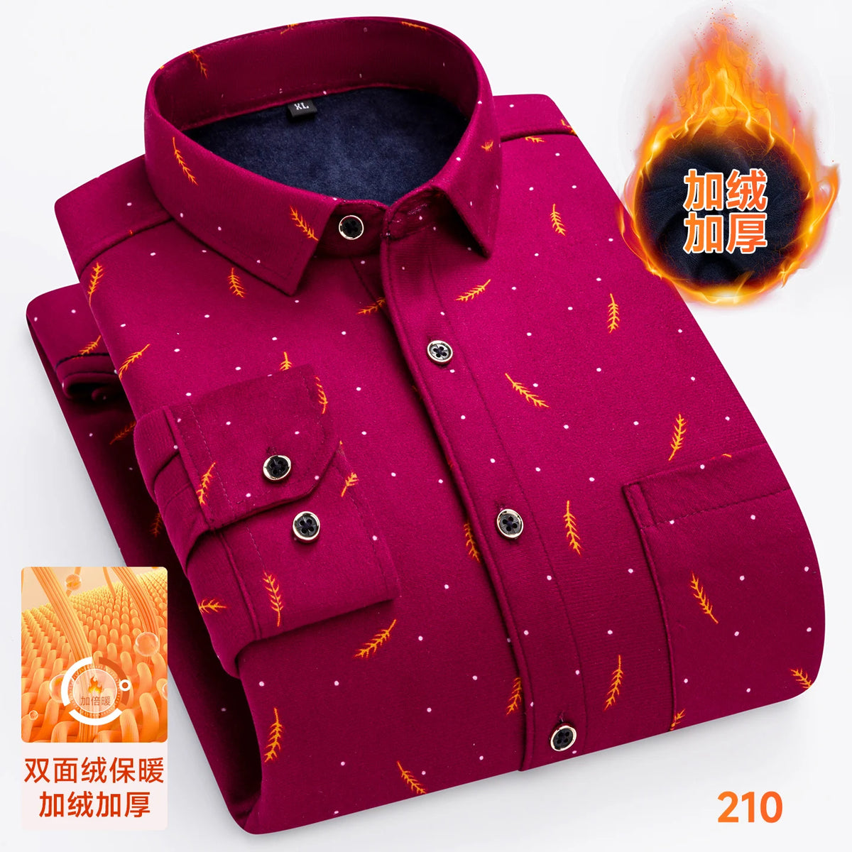 2025 Men's Autumn Winter Warm Long Sleeve Casual Plaid Shirts Thickern Fleece Check Shirts for Men Plus Size Male Office Clothes