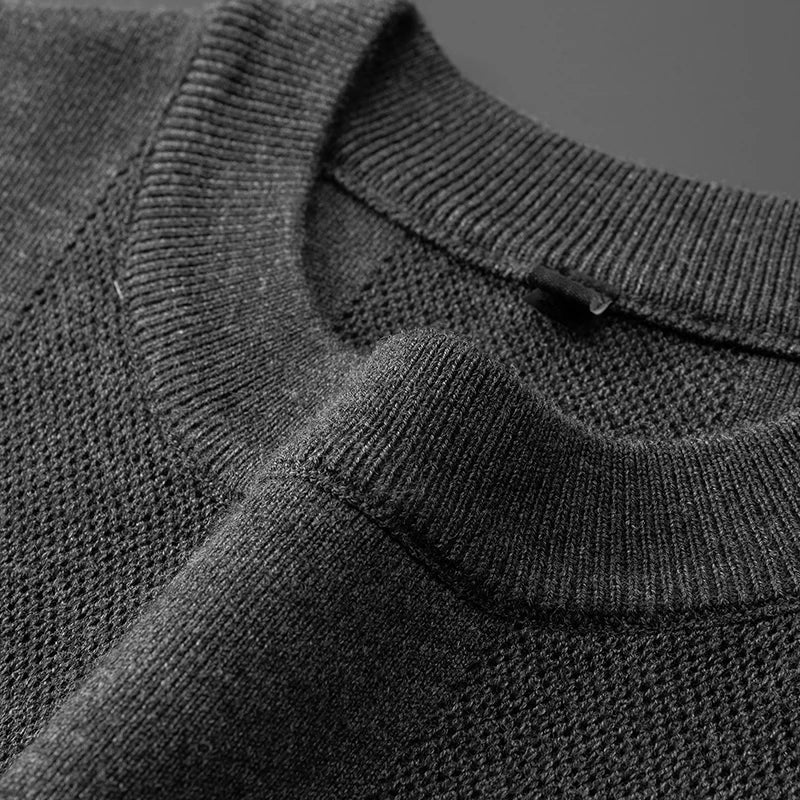 8XL 7XL 6XL 2025 New High End Luxury Thin Wool Sweater Men Soft Warm Mens Pullover Sweaters Casual Striped Fall Winter Clothes