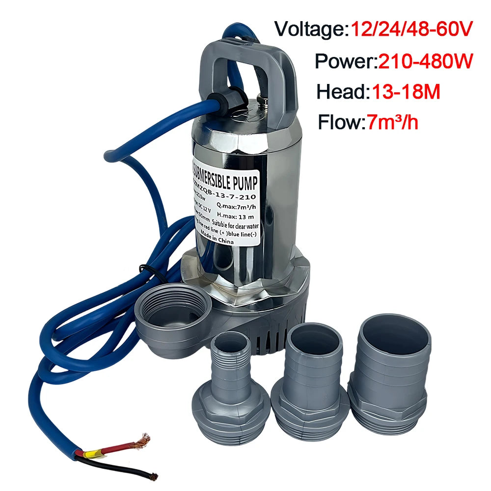 12V 24V DC Solar Submersible Water Pump Pure Copper Winding Motor High Lift Deep Well Water Pump For Farm Garden Irrigation