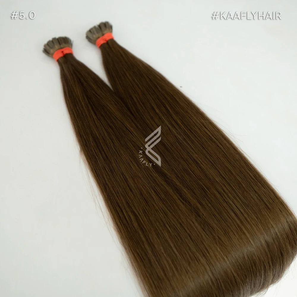 Flat Tip Hair Extensions Human Hair 100% Cuticle Aligned  Extensions Human Hair For Salons