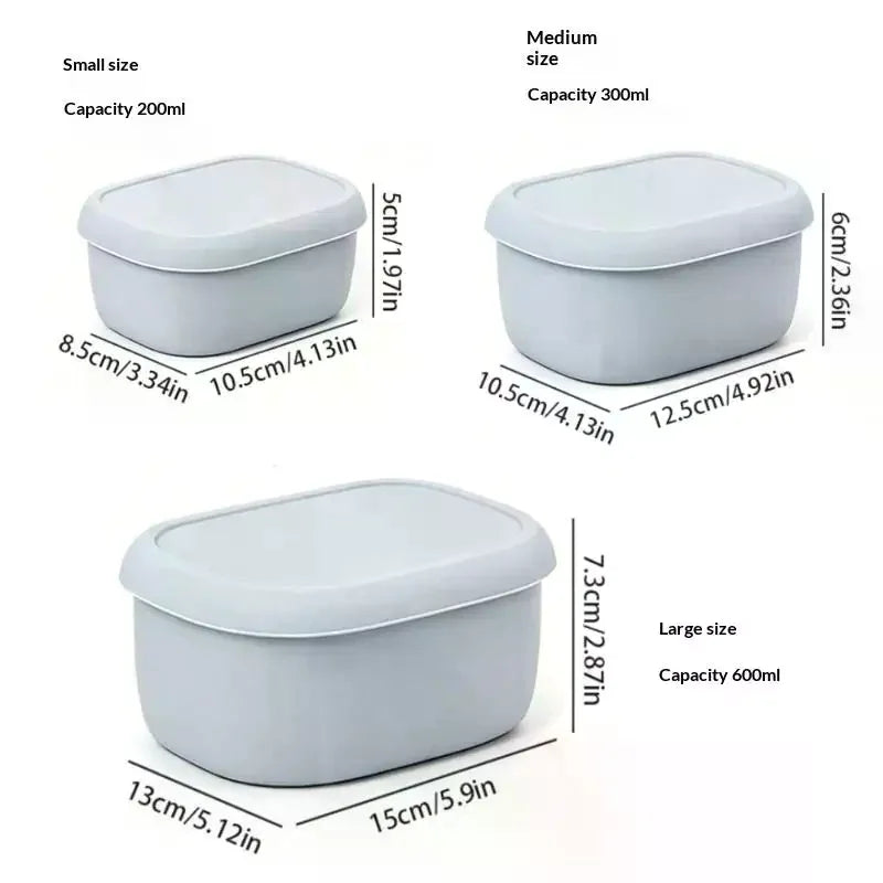 1/3Pcs New Food Grade Silicone Lunch Box With Lid Leak Proof 200 300 600ML Microwave Safe Food Container For Picnic