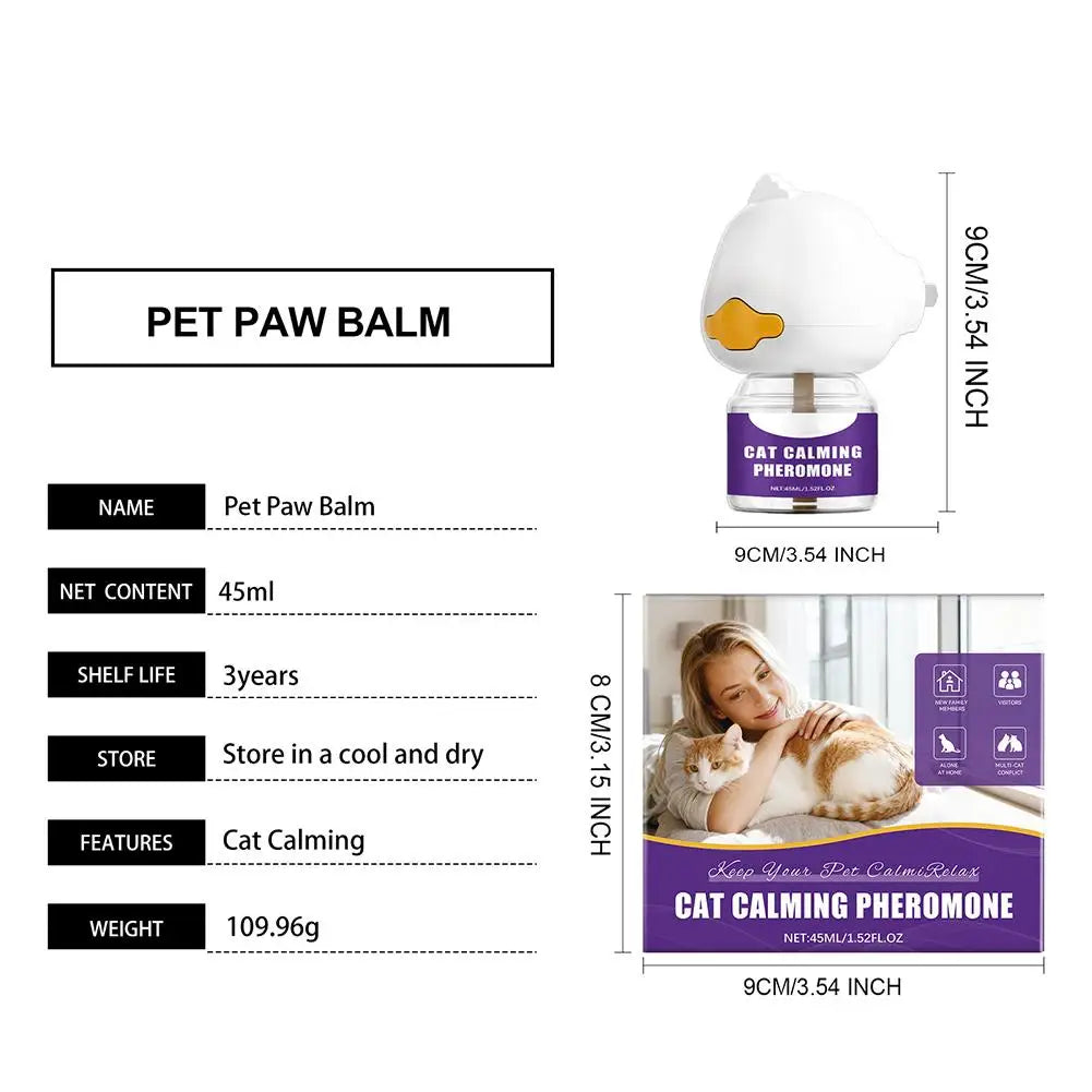 Pheromone Diffuser for Cats Pet Emotional Soothing Device Electric Plug-In Relieve Anxiety Reduce Scratching Calming Spray