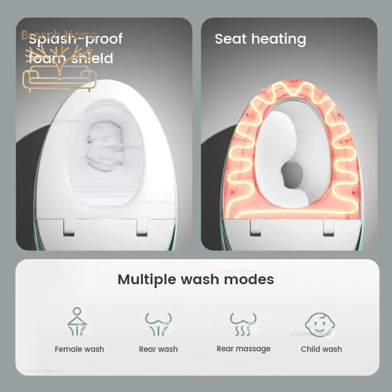 Egg Shaped Smart Toilet Fully Automatic Intelligent Bidet Integrated One-Piece Ceramic Commode Heated Seat Foot Sensor Flush