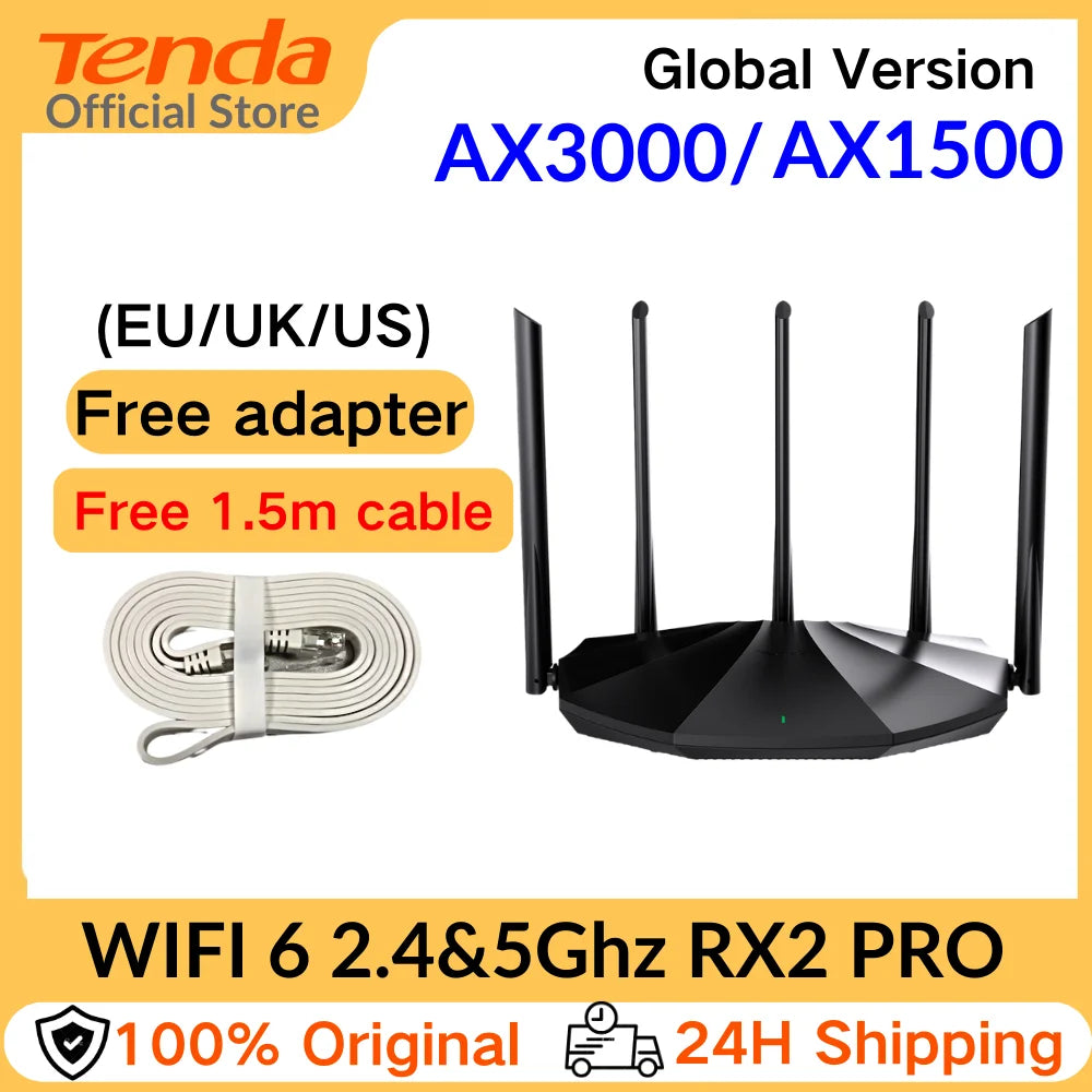 WiFi 6 Router AX3000 Gigabit Wireless Repeater Tenda 2.4G 5Ghz Gigabit WIFI6 AX1500 Extender Network Tenda AC1200 Wifi Booster