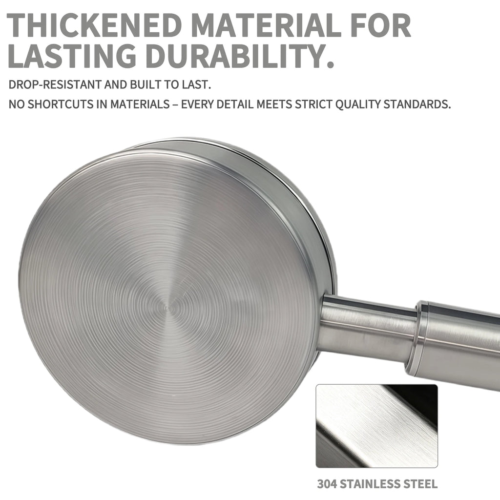 304 Stainless Steel Handheld Shower Head  High Pressure Booster   Universal Connector  Bathroom Shower Sprayer for Home Bath