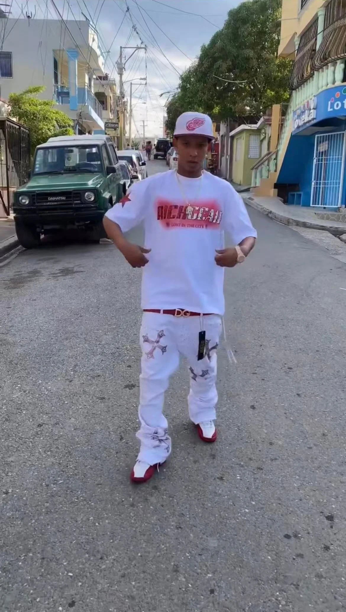 Mens Unisex White Rhinestone Studded Cross Design Skinny Flared Jeans Hip Hop Streetwear Y2K Vintage High Waist Denim Pants