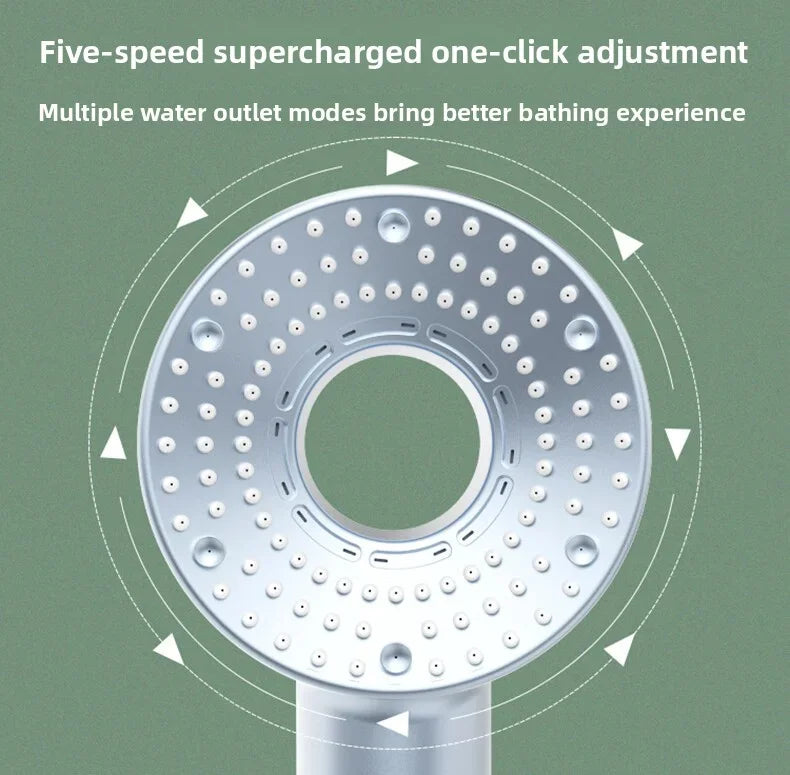 5 Modes Shower Head High Pressure Showerhead Portable Filter Rainfall Faucet Tap Bathroom Bath Home Bathroom Accessories