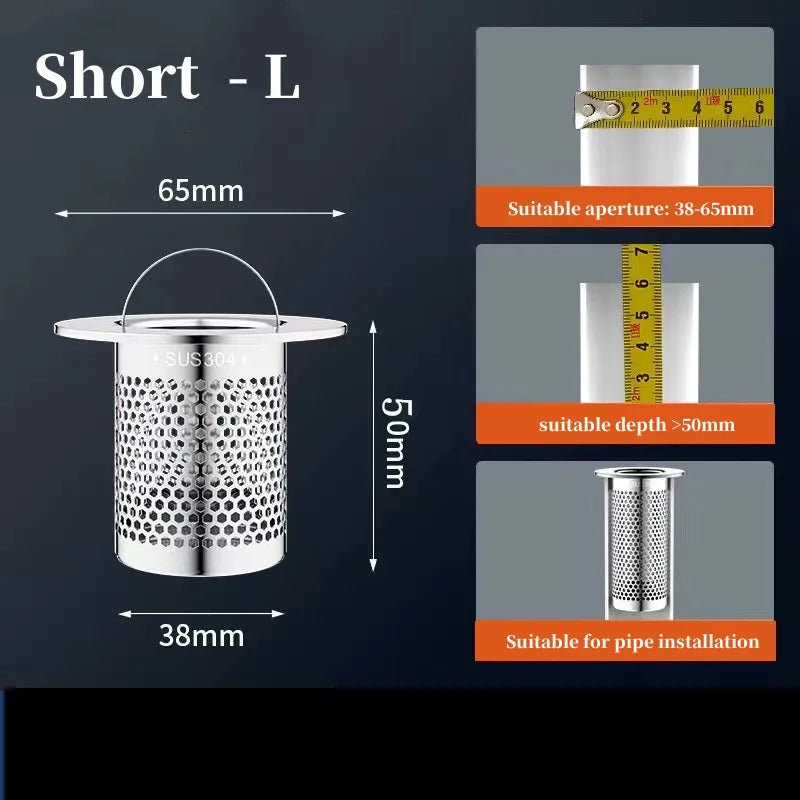 Floor Drain Filter Mesh Anti-Clogging Sink Strainer Food Hair Stopper With Handle Anti-Pest Sealing Cover Shower Leak Net