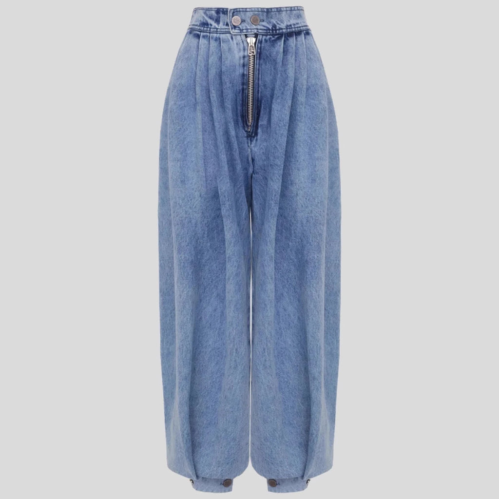 Lantern Pants Denim for Women 2025 Summer Autumn Retro Casual Baggy Harem Pants Soft High Waist Denim Bloomers