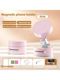 Y330 Foldable Magnetic Vacuum Suction Phone Holder Double Sided Suction Cup Car Bracket Portable Lazy Phone Stand for Home Car ﻿