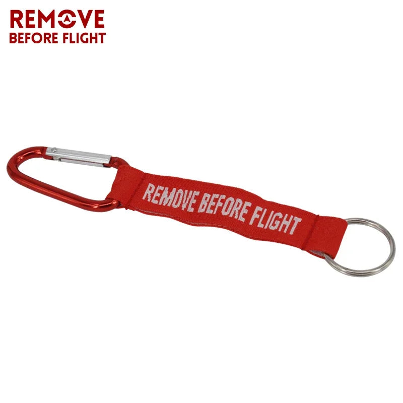 3PCS Remove Before Flight Outdoor Backpack Carabiner Pendant Key Ring Outdoor Camping Gear Keychain