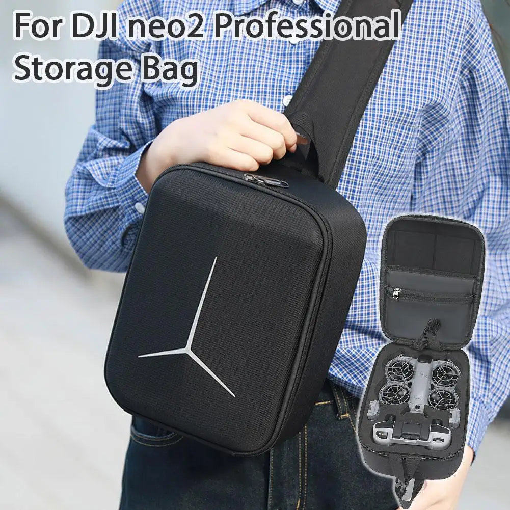 Carrying Case For DJI Neo 2 , Portable Drop Resistant PU Protective Shoulder Bag , Compatible With RC-N3/RC-N Remote Controller