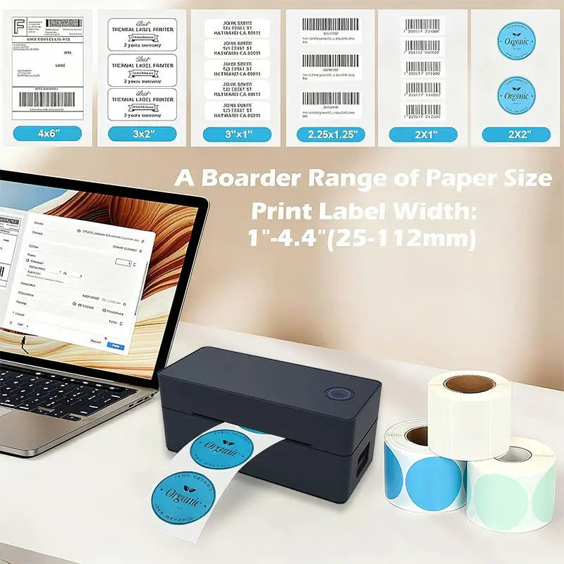 Wireless Bluetooth Thermal Desktop Shipping Label Printer 4x6 Support