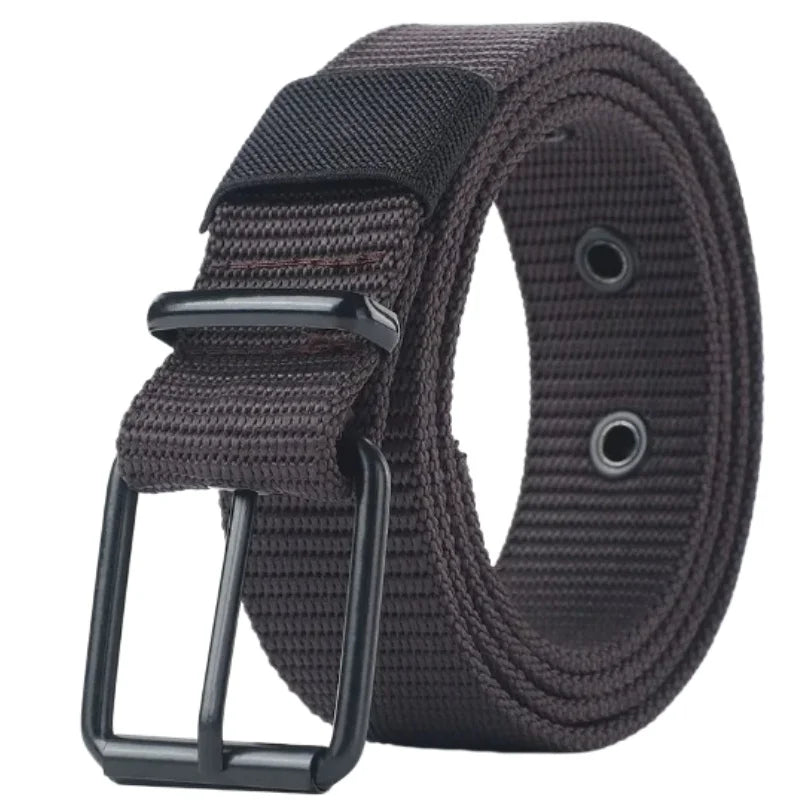 Men's Belt Porous Canvas Pin Buckle Leather Belt Outdoor Sports Belt Women's Trendy Eyelet Belt With Jeans Belt For Men Women