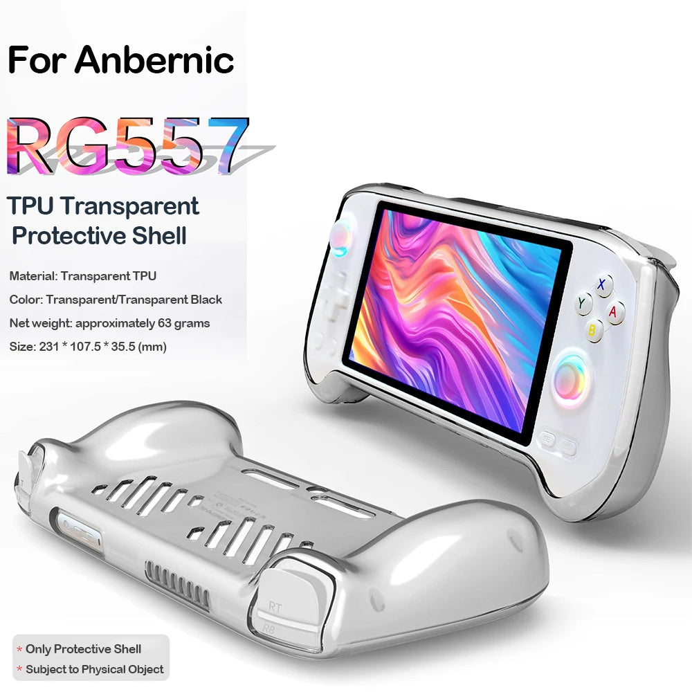 Transparent TPU Case For Anbernic RG557 Handheld Game Console Protective Cover Anti-Scratch Anti-fall Storage Cover Case