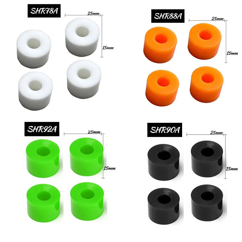 4-Wheel Skateboard Truck Mount - PU High Rebound Shock Absorber for Longboard Skateboard - Polyurethane Cushion Pads Set AMA65