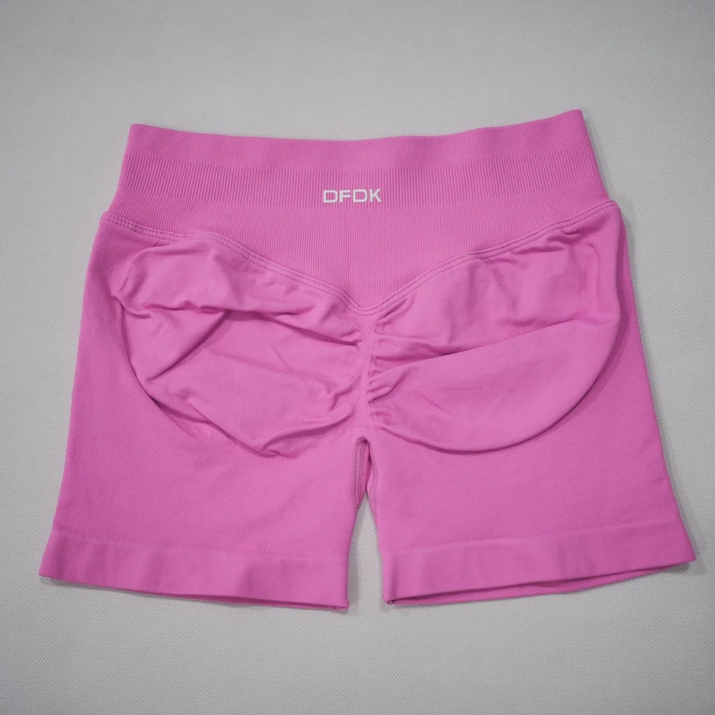 DFDK 2026 New Women Scrunch Butt Yoga Shorts High Waist Hip Lifting Push Up Squat Proof Sports Shorts Gym Workout Running Fitnes