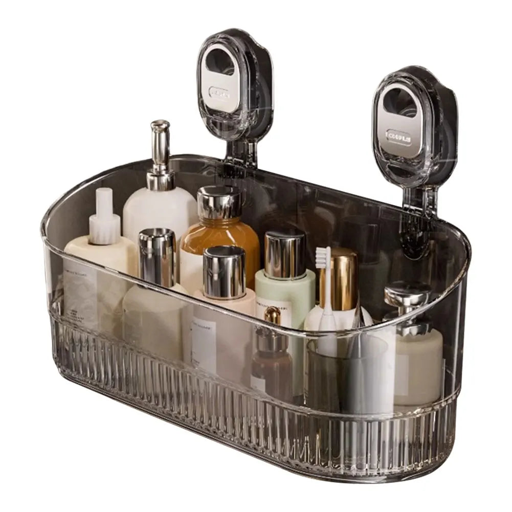 Hanging Shower Shelf Suction Storage Box Large Capacity & Strong Load-Bearing Removable Shower Basket Suction Cup for Bathroom
