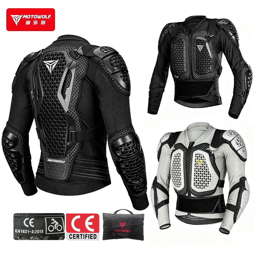 Motorcycle Jacket Body Armor for Motorbike Protection Breathable Abrasion-Resistant Impact Gear Moto Turtle Riding Jacket Pants