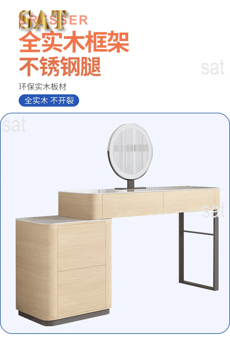 Modern Vanity Table with Mirror & Storage