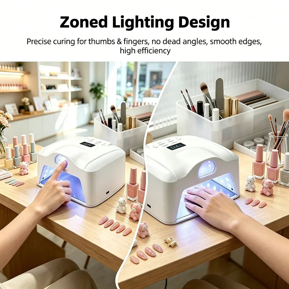 Dual Use Nail Lamp Cordless Manicure Dryer Wireless UV Light 78LEDs Fast Nail Gel Curing Smart Auto Sensor With Single Thumb Nai