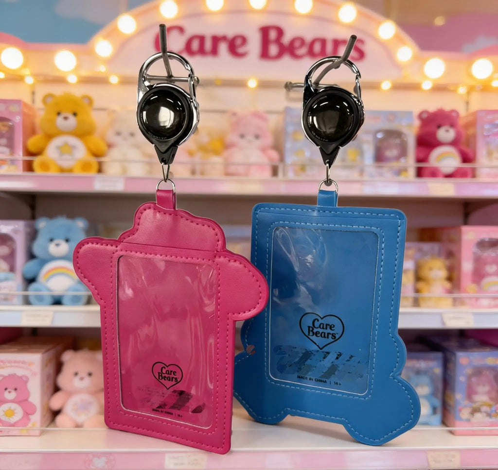 Care Bears Cute Bear Shaped Card Holder with Retractable Reel – Adorable Bag Charm for ID & Cards