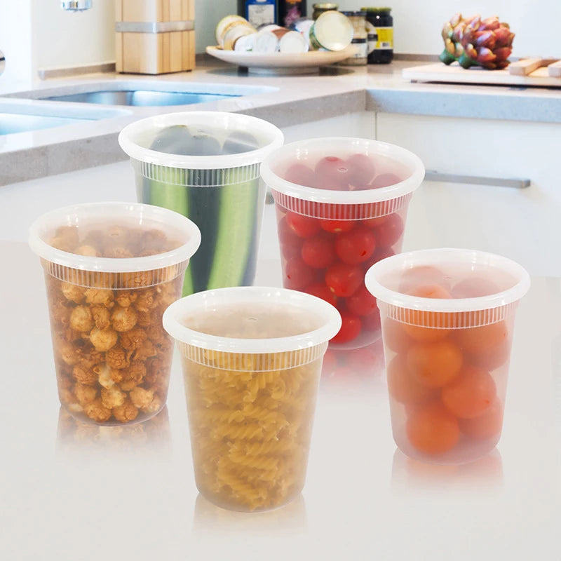 10Pcs Food Storage Box With Lid Clear Food Grade BPA-Free Freezer Microwave Safe Meal Prep Deli Takeaway Food Packing Container