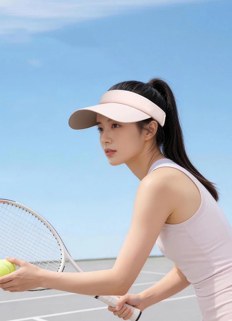 Men's and women's running cap with a large brim for outdoor sports in summer, featuring a sun-blocking and sunscreen function, i