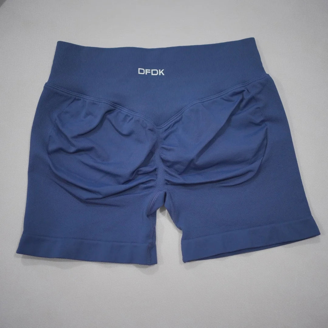 DFDK 2026 New Women Scrunch Butt Yoga Shorts High Waist Hip Lifting Push Up Squat Proof Sports Shorts Gym Workout Running Fitnes