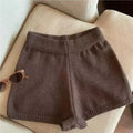 Women High Waist A-Line Shorts Thin Knit Sports Shorts For Women Casual Running Slim Bodycon Trousers 2025 Autumn Winter