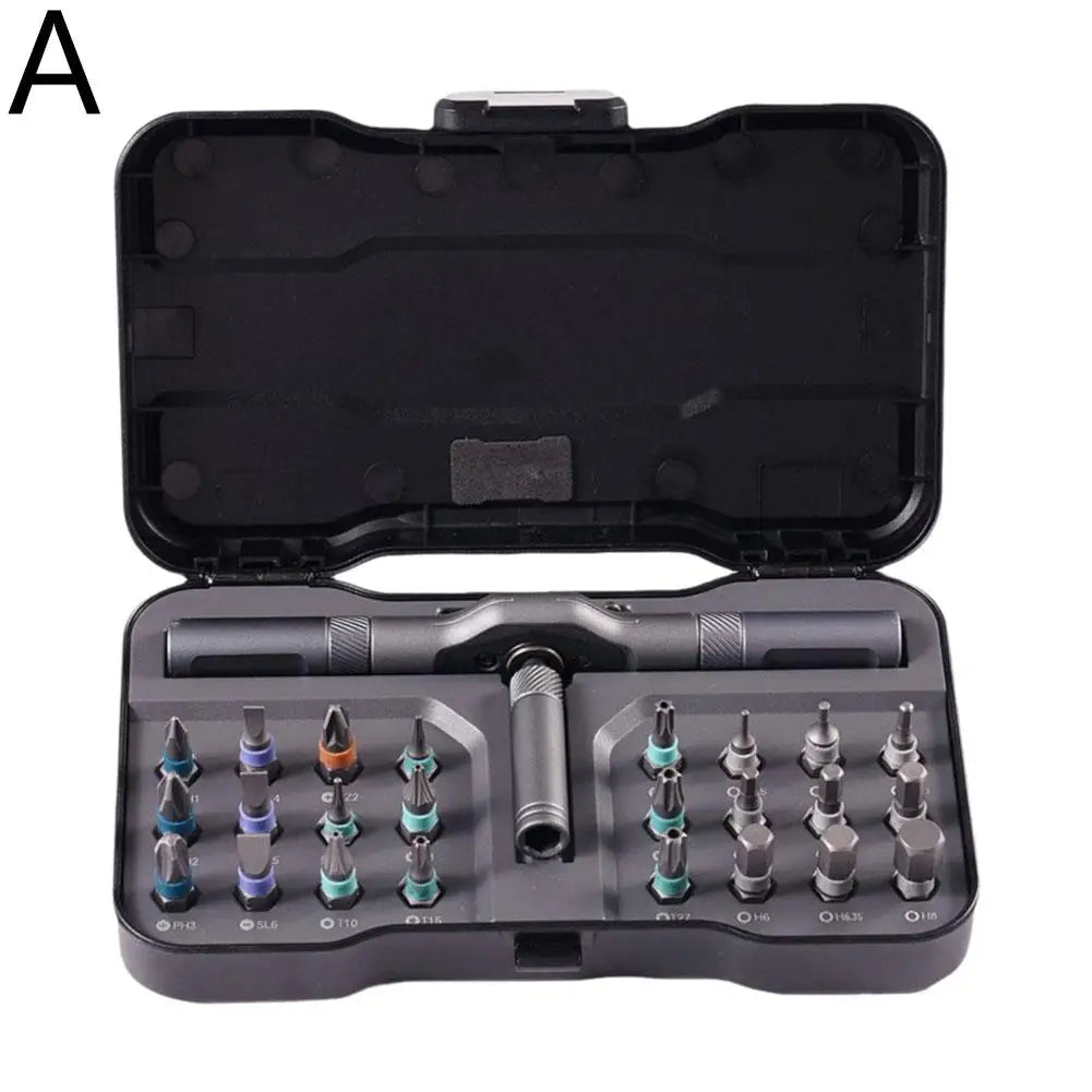 24-in-1 Ratchet Magnetic Screwdriver Set Multi Bit Ratchet Screwdriver Set With T Handle Multi-Purpose Mini Screwdriver Kit