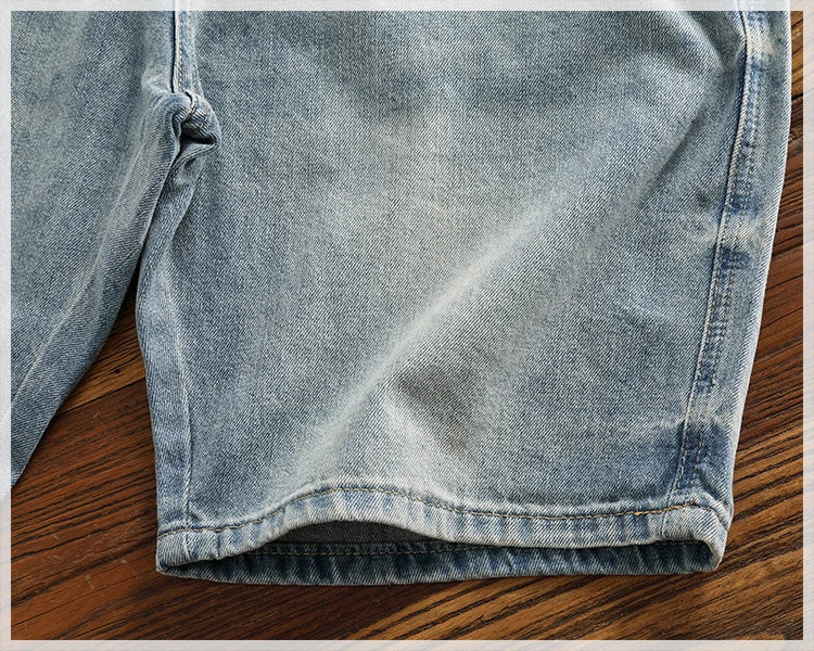 Retro classic summer casual medium pants five quarter pants fashion loose straight leg light denim shorts men's fashion
