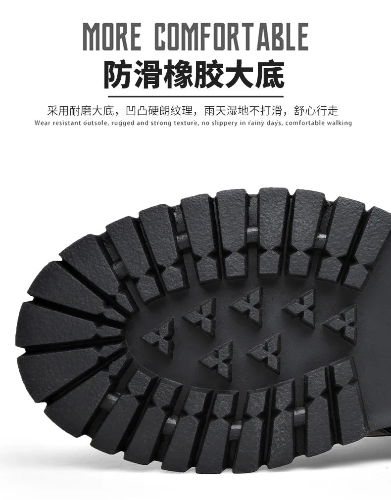 2025 autumn and winter boots men's British style versatile high top leather shoes workwear snow leather boots men's short boots