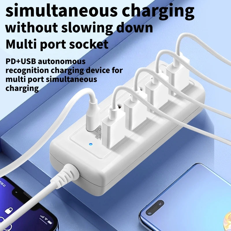KUBIE USB Hub 8 Port Multi USB Splitter Power Adapter Multiple Expander With On Off Switch For PC Laptop MacBook Accessories