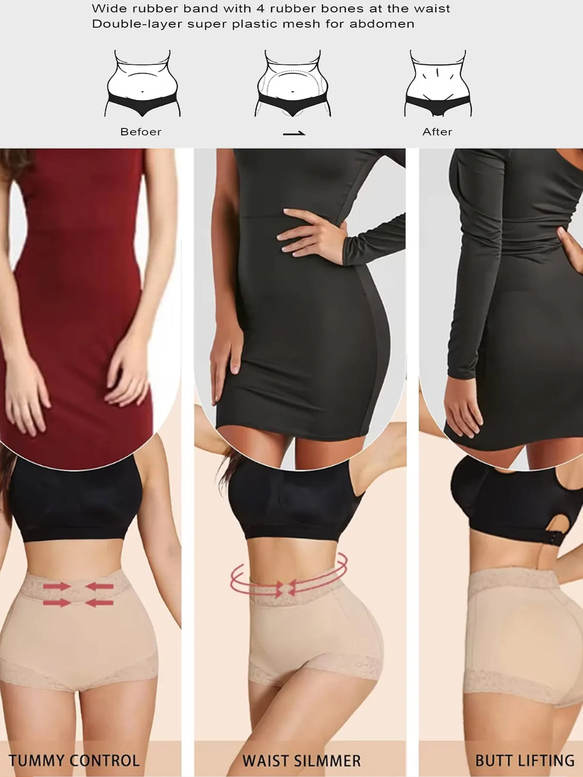 fajas colombianas tummy control butt lifter body shapewear women slimming girdle body shaper waist trainer high waist flat belly