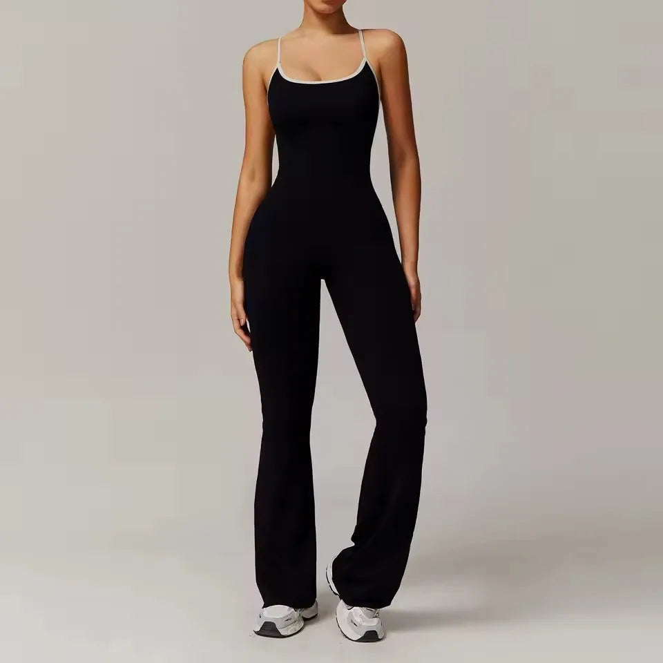 One-Piece Fitness Rompers Stretch Training Suits Back V-Neck Sexy Suit Gym Set Women Training Suit Sportswear Women Sports Suit