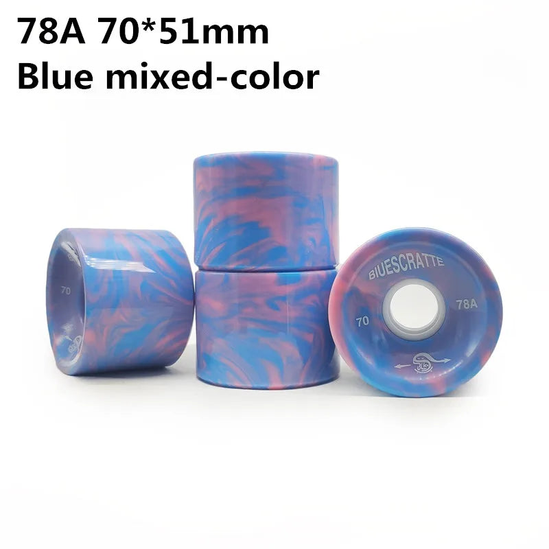 4pcs 70mm 51mm 80 duro Longboard Wheel for 70mm Skateboard Tire 80A Durable Elastic PU Ruedas for Road Street Skate Board Rodas