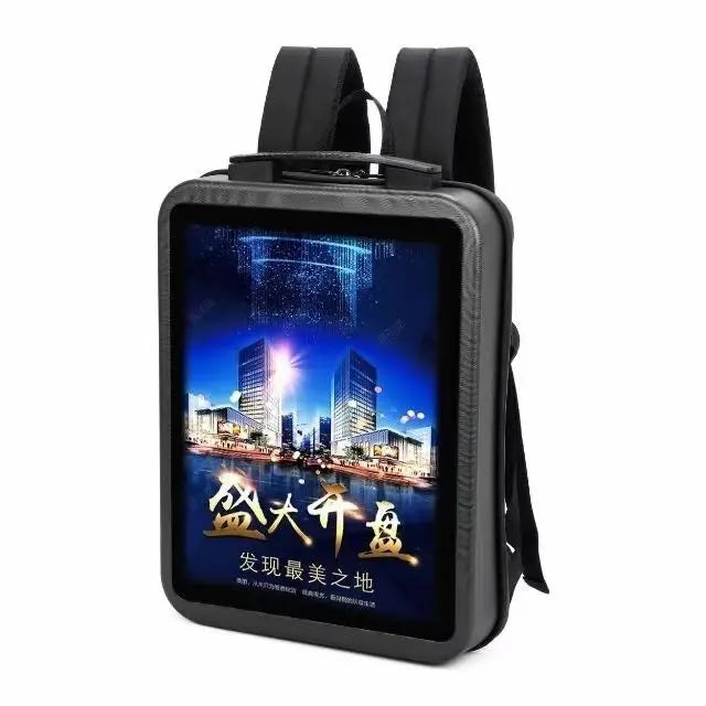 15.4-inch LCD Advertising Machine Backpack, All-LCD Screen with Video & Imagewith Android system Play, Outdoor Marketing Device
